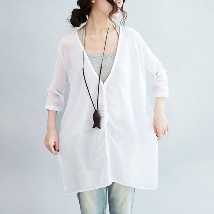 【綿麻シャツ・2点セット】綿麻の透け感が涼しげをアピール！