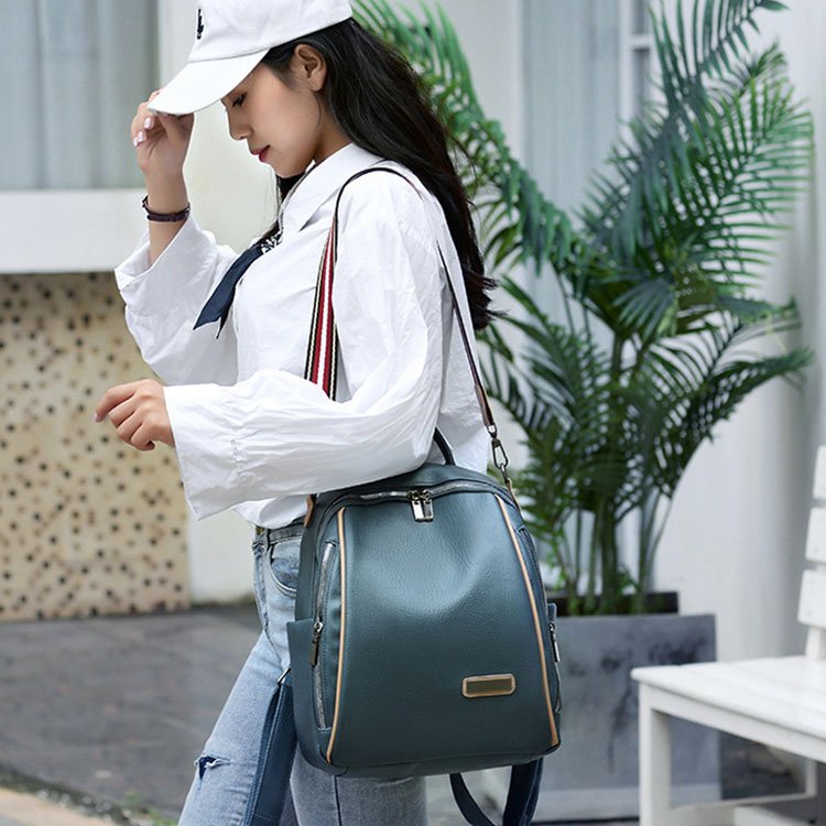 กระเป๋าเป้สะพายหลังหนังนิ่มสไตล์เกาหลี