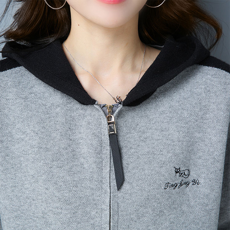 เสื้อโค้ทเบสบอลมีฮู้ดลำลองสไตล์เกาหล