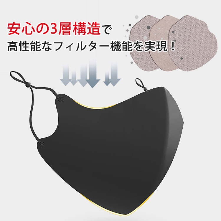 【洗えるマスク】3層構造 飛沫•花粉防止 繰り返し 男女兼用 大人子供