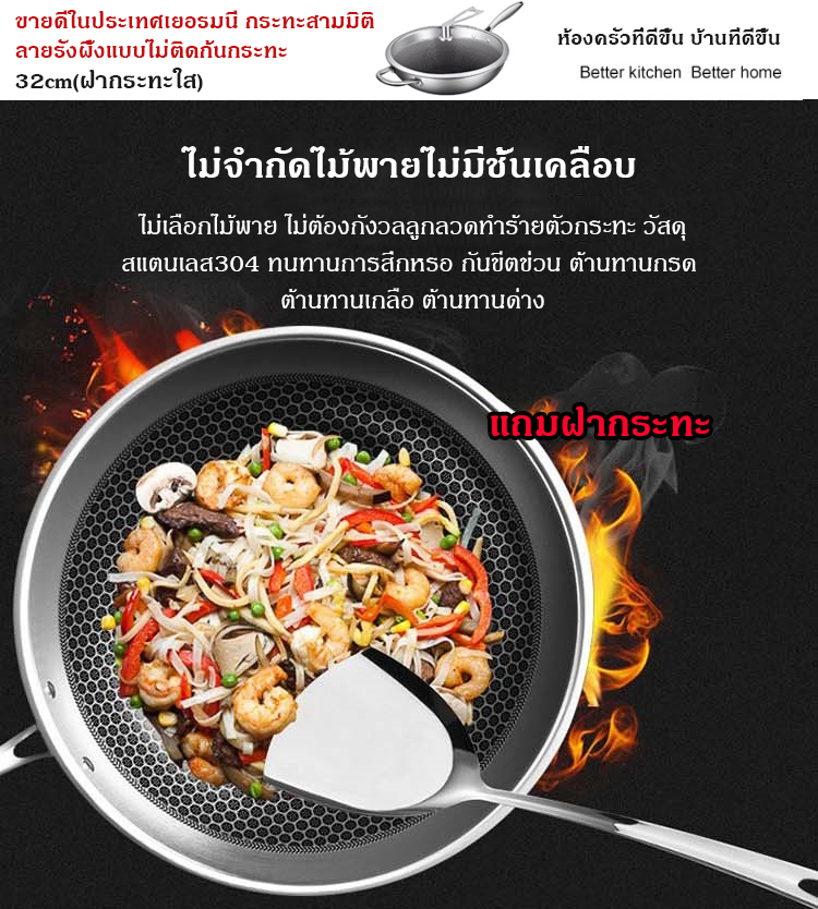 ขายดีในประเทศเยอรมนี กระทะสามมิติ ลายรังผึ้งแบบไม่ติดก้นกระทะ