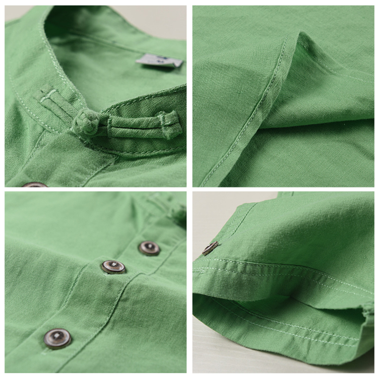 メンズリネン半袖シャツ