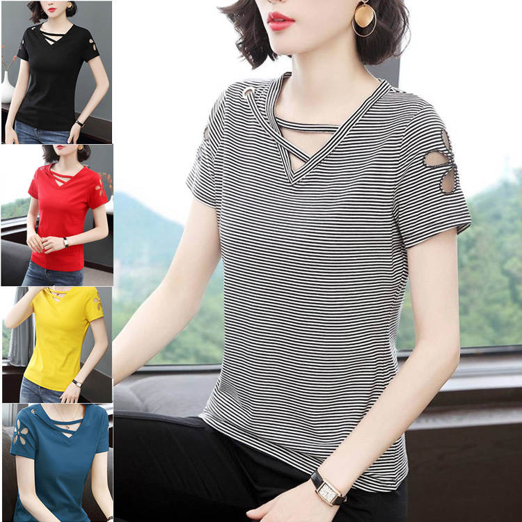 【Vネックブラウス】2枚4280 遊び心のあるデザイン 大人っぽい抜け感を演出 痩せ見え美シルエット