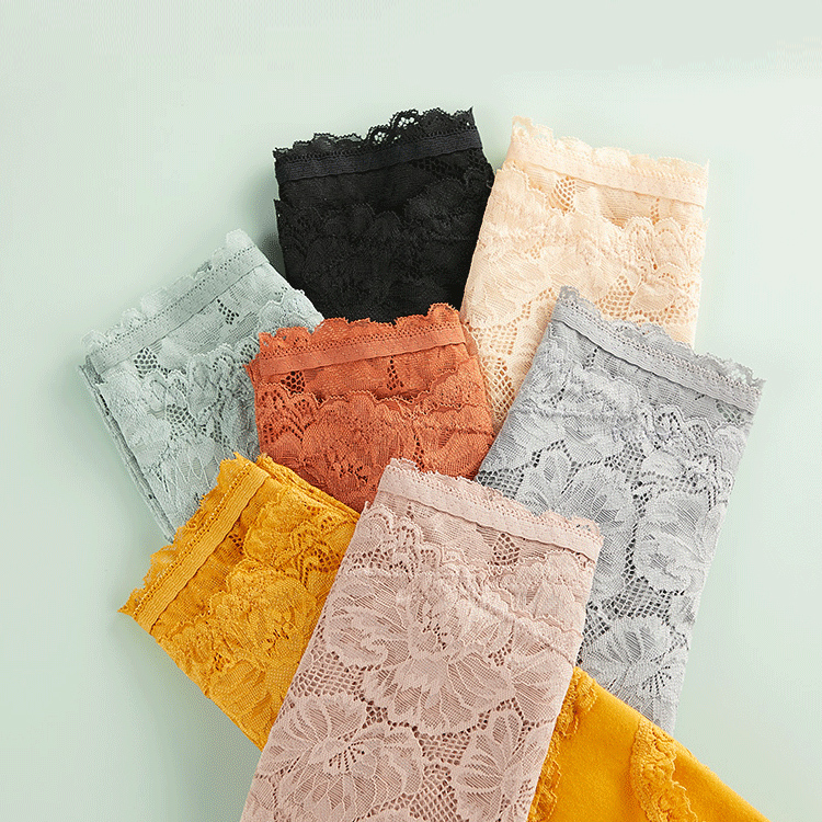 【レース付きハイウエストショーツ】美尻、薄手、抗菌加工、非常に柔らかくて、軽い肌触りで履き心地がいい。