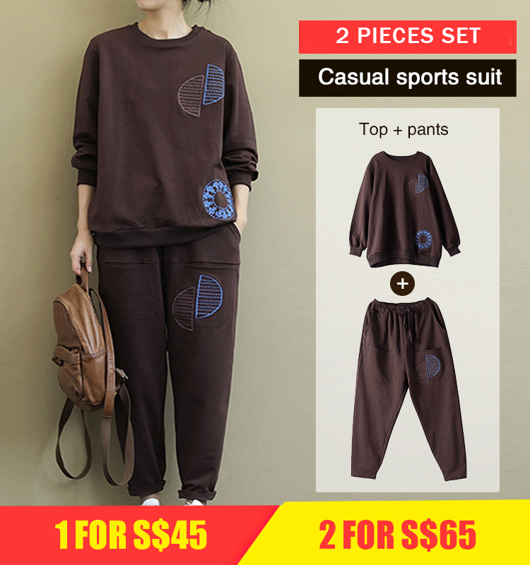 Embroidered sports suit