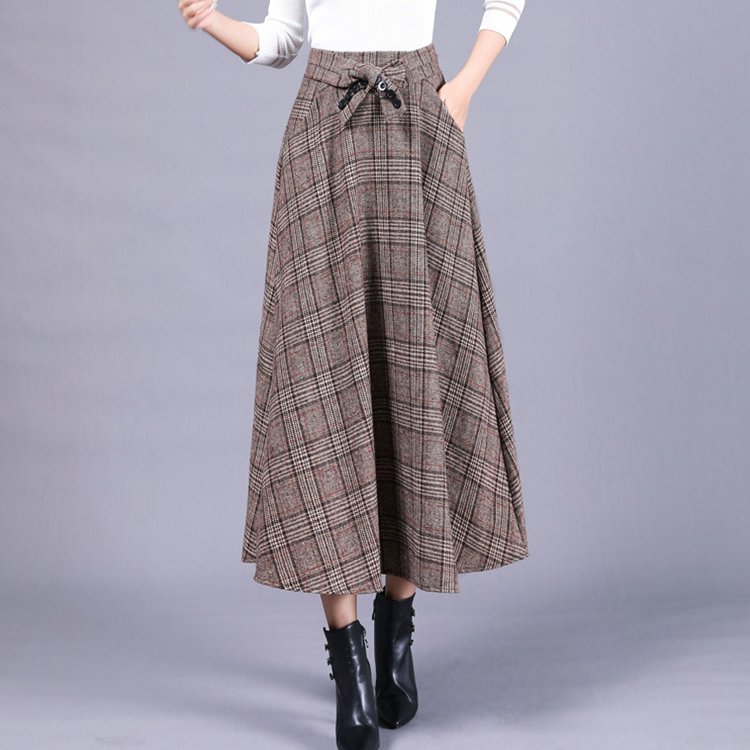 【ロング丈スカート】上質カシミヤ素材を贅沢に使用、シワ防止、程良い落ち感、体型カバー。