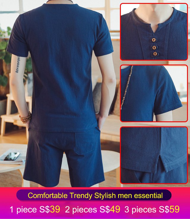 Men‘s Japanese Style Linen Short Sleeve Shirt