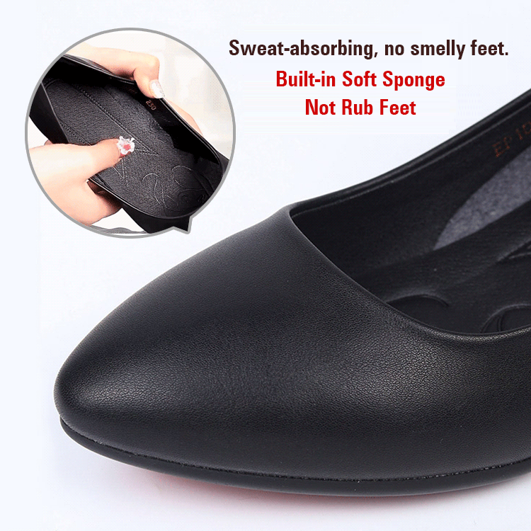 Comfortable Chunky Heel Leather Shoes