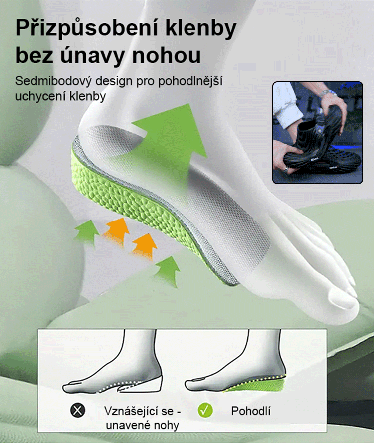 【Zvýšení o 5 cm, podpěra klenby】Pánské dvouúčelové děrované boty-FBA