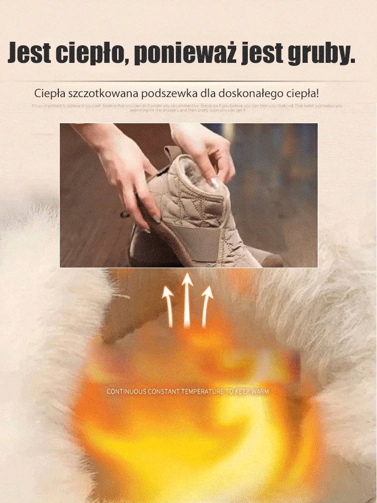 Wyściełane buty śniegowe z niską cholewką