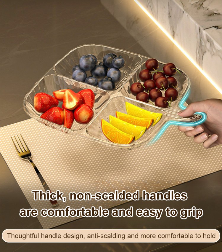 [Fashion Tableware] Multi-functional Divided Dinner Plate with Handle