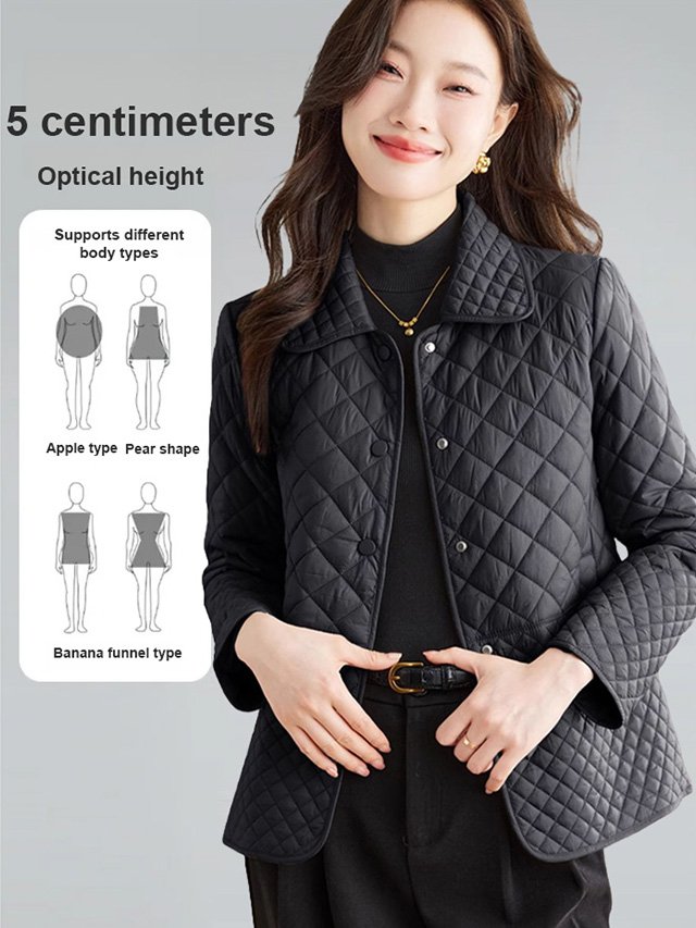 Diamond-patterned fashionable lightweight down jacket