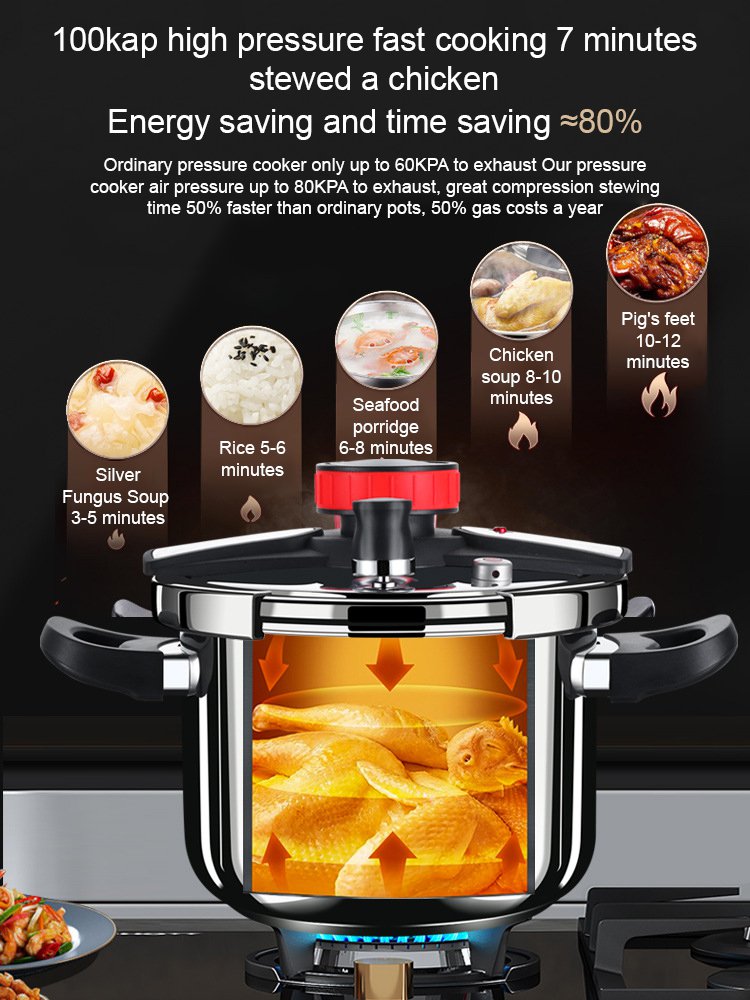 [High Pressure Quick Cooking Five-fold Explosion-Proof] Stainless Steel Pressure Cooker