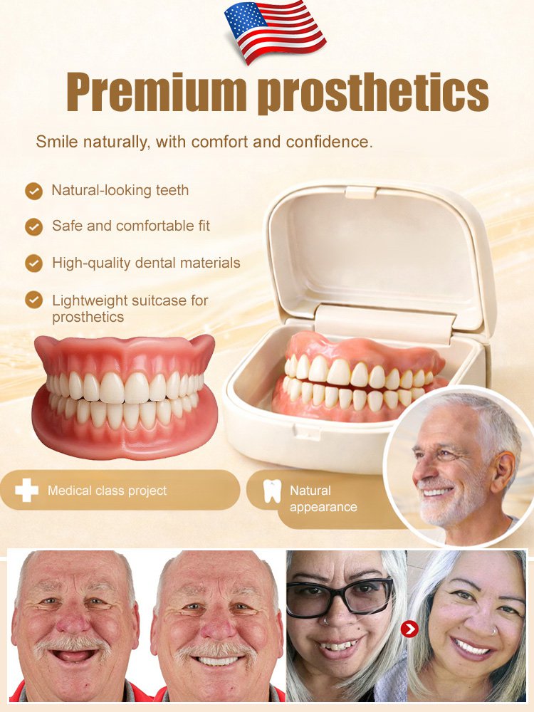 [Comes with Portable Denture Case] ​​Regain Your Smile with Dentures