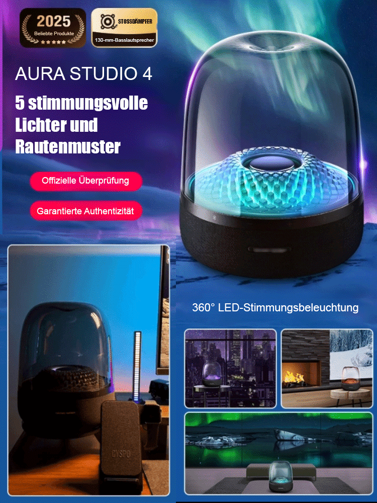 Schwarz-goldener schillernder Kristalllautsprecher