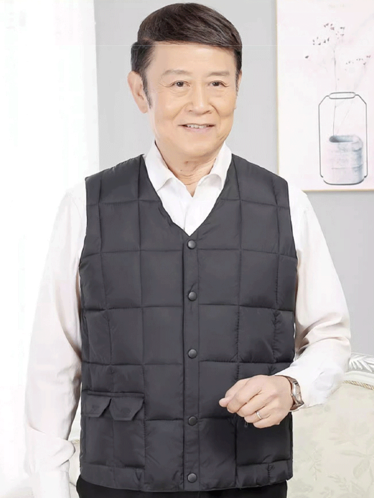 秋冬羽絨中老年人保暖馬甲