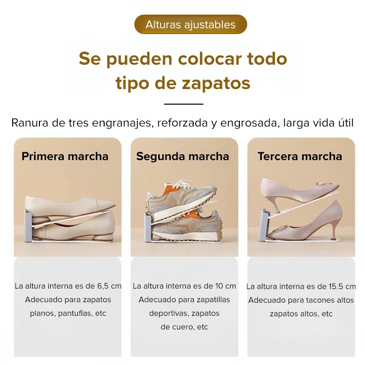 Estante para almacenamiento de zapatos ajustable de doble capa