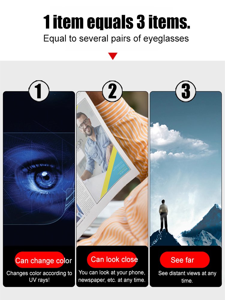 High-grade photochromic reading glasses with starry sky