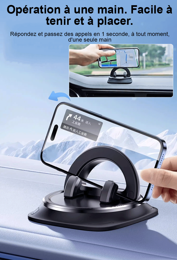 Support de voiture rotatif à 360 degrés et anti-balancement
