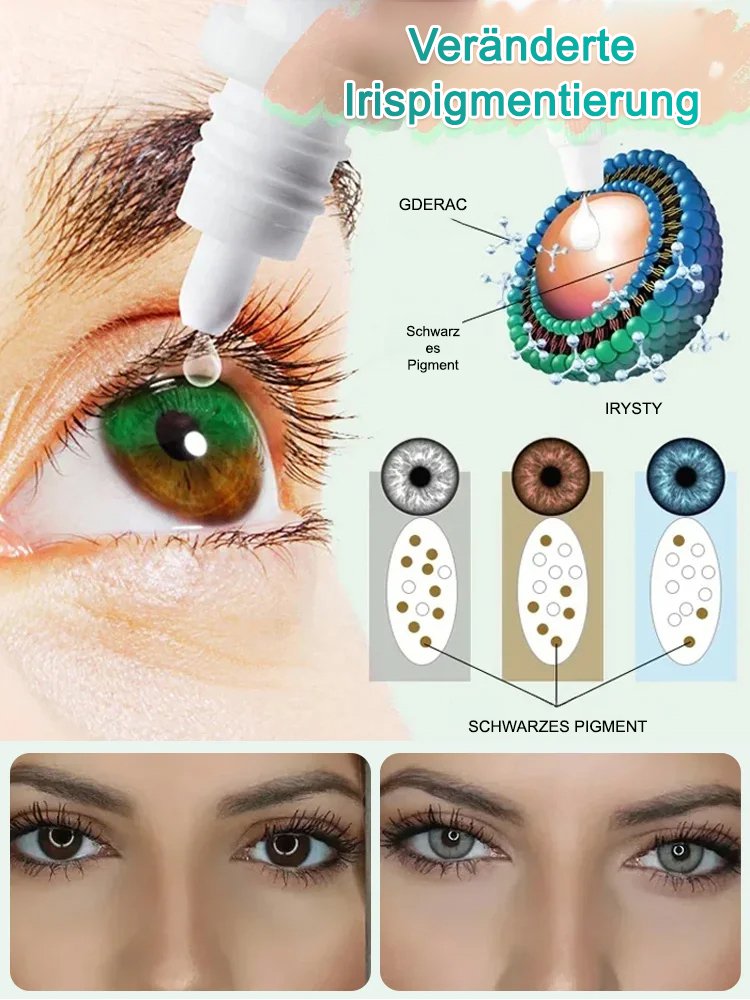 Farbige Augentropfen zur Linderung von Augenermüdung