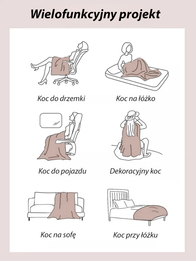 Wysokiej jakości gruba i ciepła flanelowa kołdra.