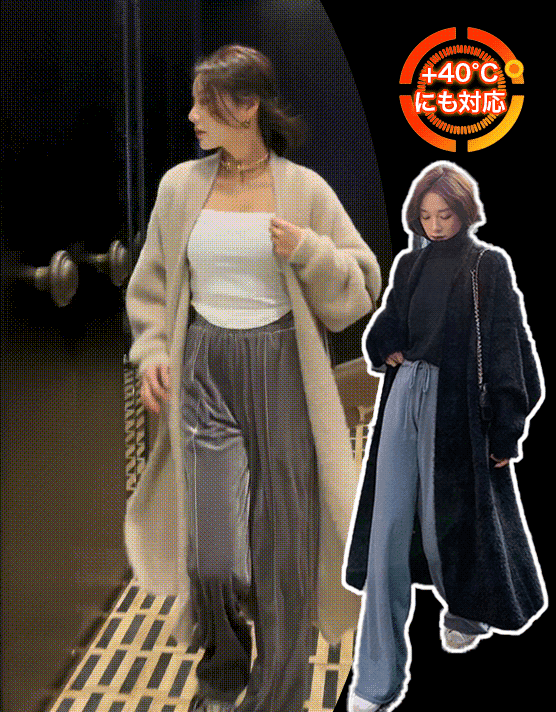 抜け感のあるロング丈ミンクファーコート