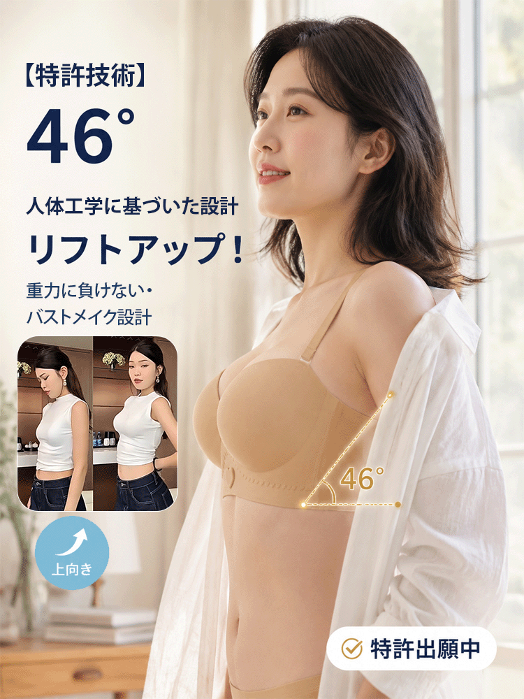【瞬間-5℃×A→Cカップ激変】極氷糸・3Dグラビティ補正無痕ブラ＆ショーツセット