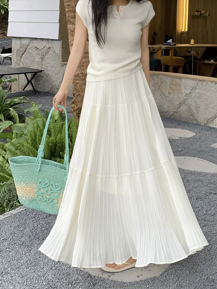 ロング丈プリーツスカート
