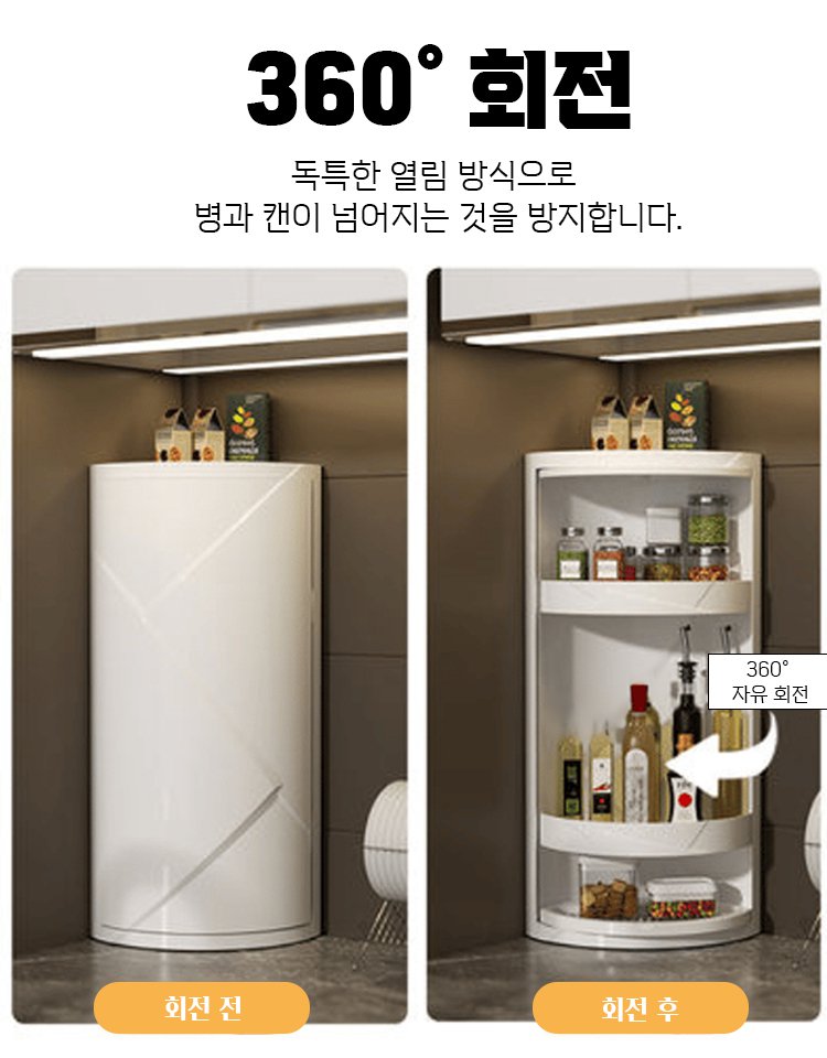 회전식 코너 수납장