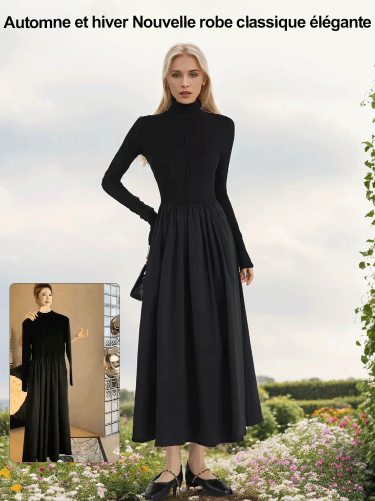 Automne et hiver Nouvelle robe classique élégante