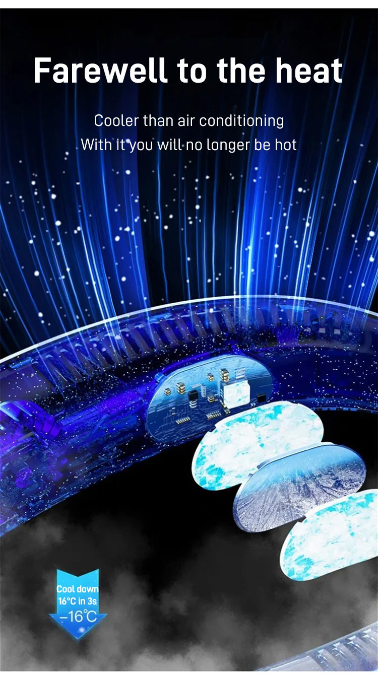 Hands-free cooling fan worn around the neck