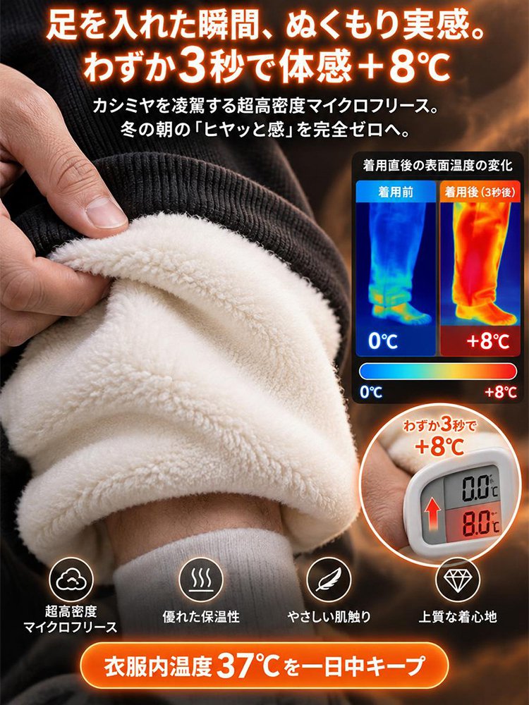 【冬はこれ一本】あったかストレッチパンツ