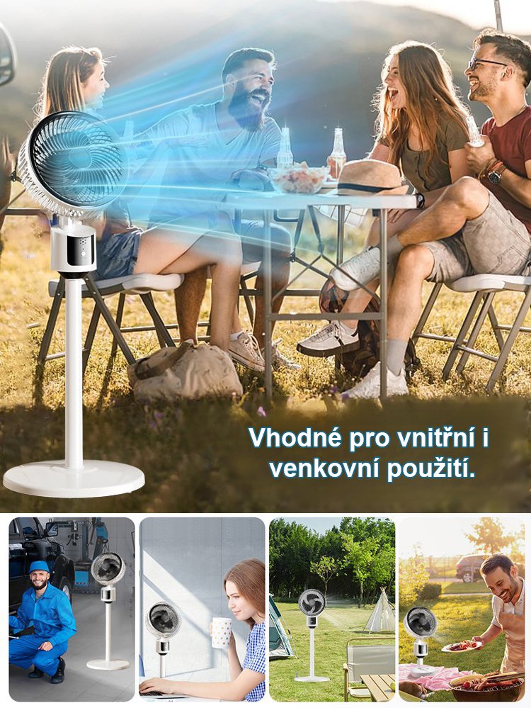 Mimořádně tichý energeticky úsporný cirkulační ventilátor od podlahy ke stropu