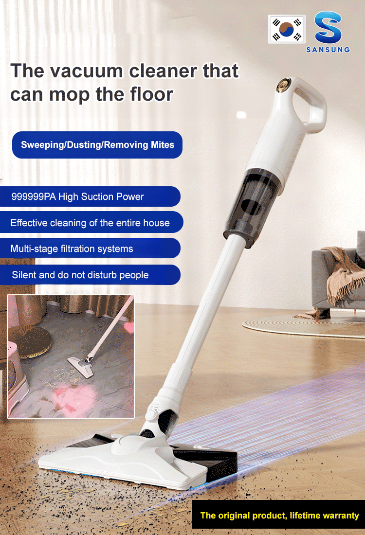 [Wireless vacuuming and mopping] High suction power dust mite removal mopping machine