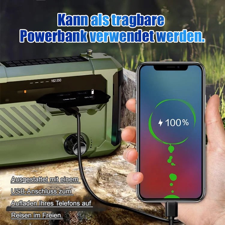 Handgekurbeltes Notstromradio
