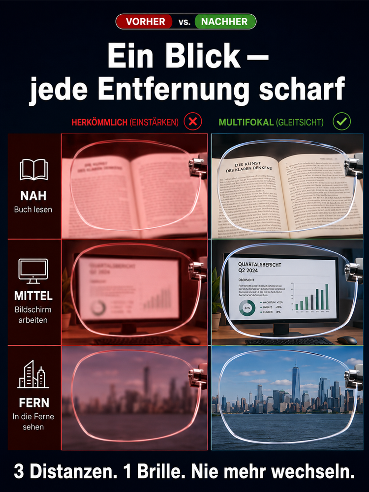 Rahmenlose, ultraleichte Lesebrille mit Diamantschliff