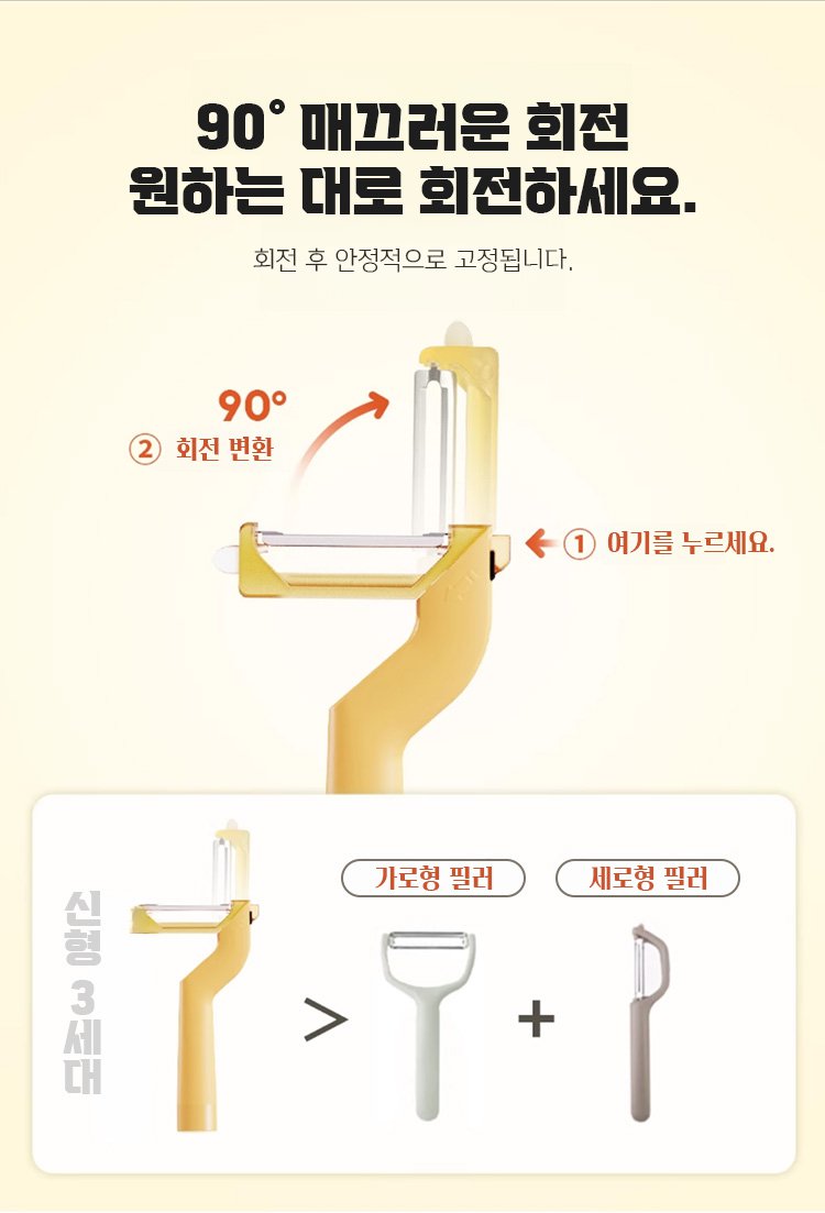 다기능 회전식 필러로 오이 껍질 제거