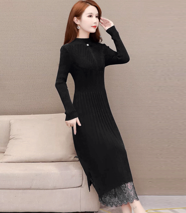 裏起毛ニットワンピース