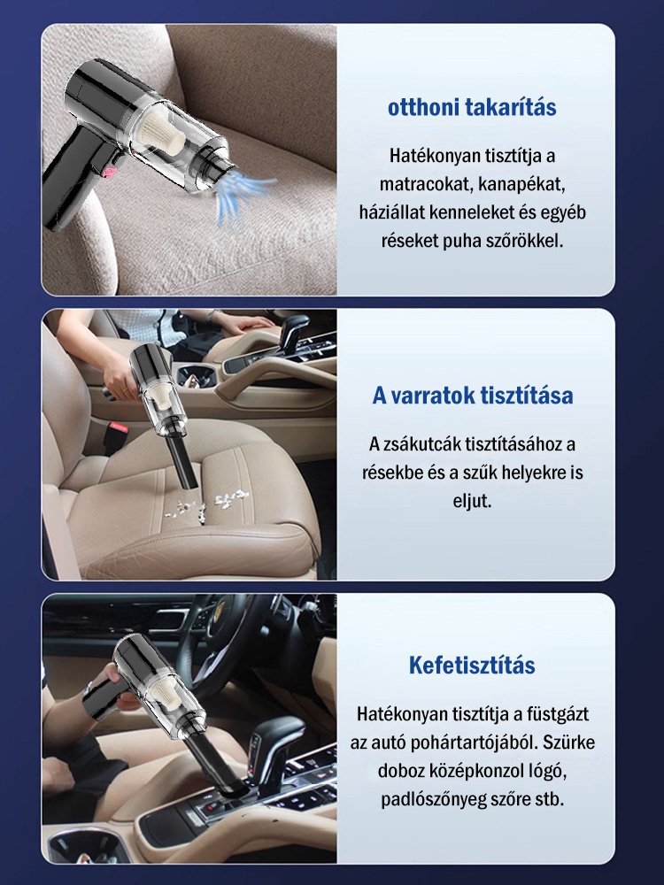 Multifunkciós hordozható autós porszívó