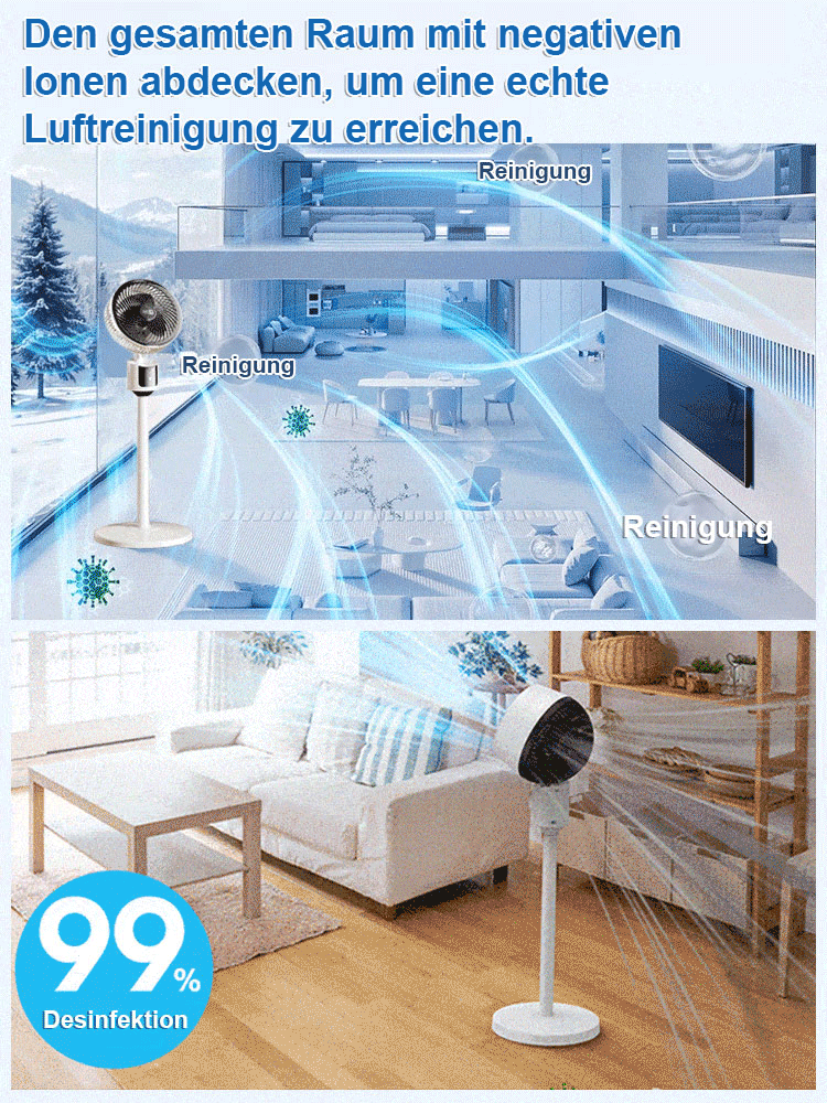 Der geräuscharm Standventilator mit Energiesparmodus und Zirkulationsfunktion