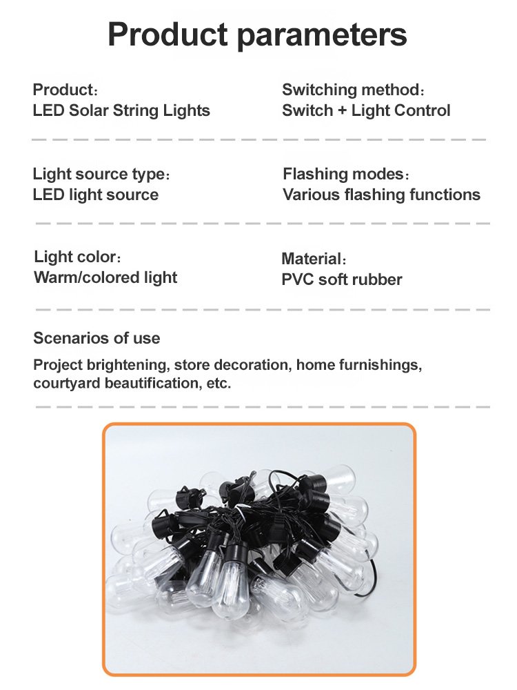 Solar Papaya String Lights for Patio Garden Outdoor Camping Decoration