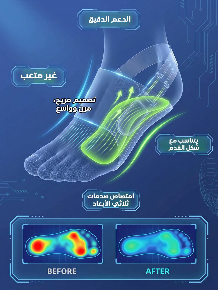 جورب تصحيح قوس القدم والتهاب اللفافة الأخمصية（تم تطويره من قبل الفريق الكندي لتصحيح القدم）