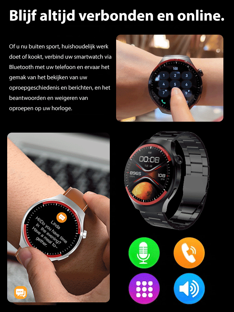 WATCH4PRO Ruimte Verkenning Ronde Scherm Smartwatch