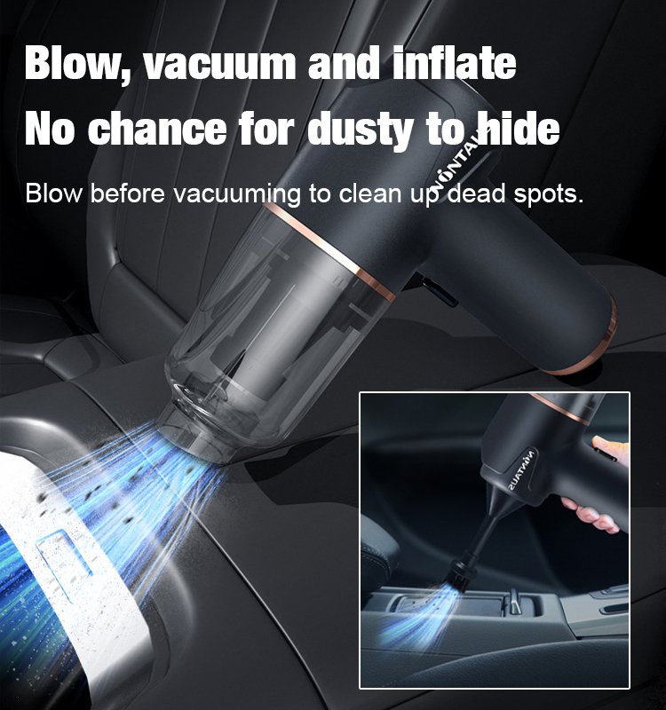 Blow, vacuum and inflate all-in-one cordless vacuum cleaner for home and car
