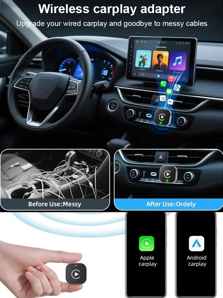 Plug-and-Play Upgraded Car Wireless Adapter Box