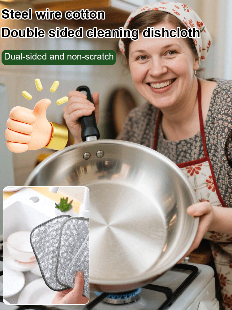  Double-sided Steel Wool Cleaning Dish Cloth