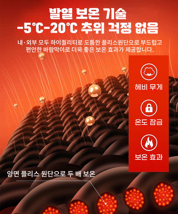 【30도 온도 상승 방풍 기능】양면 플리스 후드 재킷