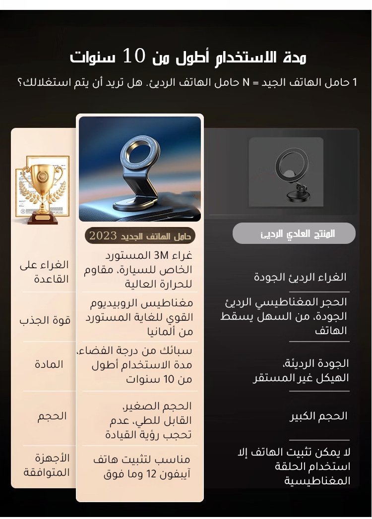 حامل مغناطيسي للهاتف مع قوة جذب عالية