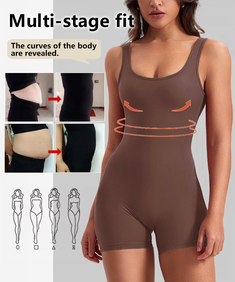 Backless Jumpsuit with V-Neck and Butt-Lifting Design