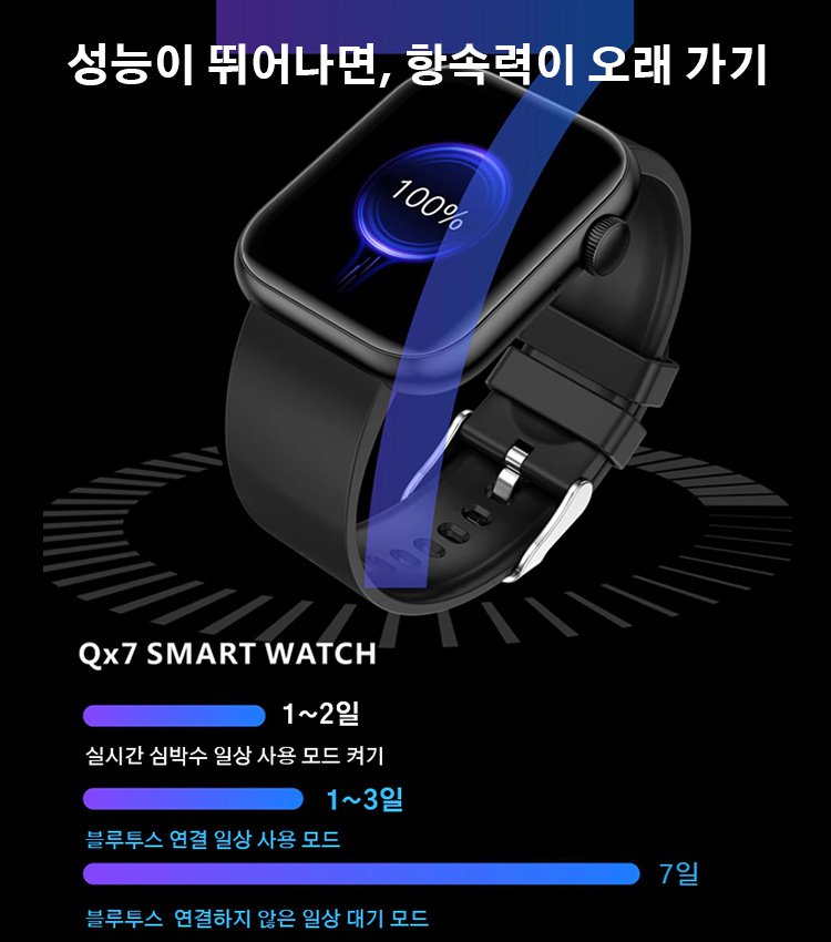 블루투스 통화 심박수 혈중 산소 모니터링 스포츠 시계 [건강 모니터링]